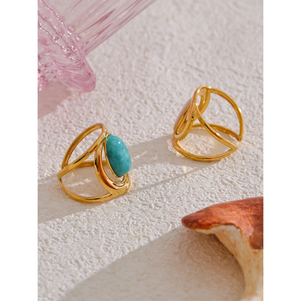 Bague Pierre Brillante – Anneau Ouvert