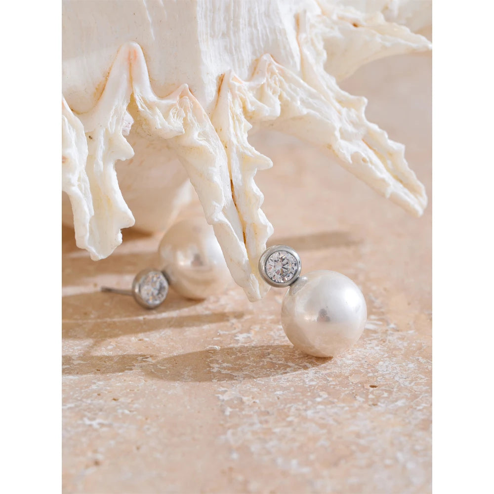 Pearl Zircon Studs