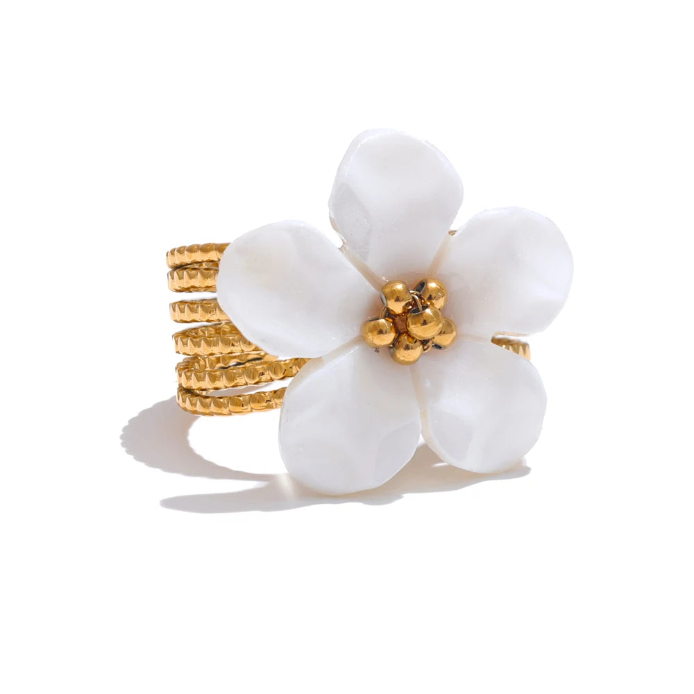 Shell Petal Ring – Open Adjustable