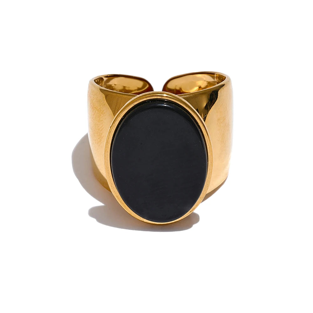 Wide Band Stone Ring
