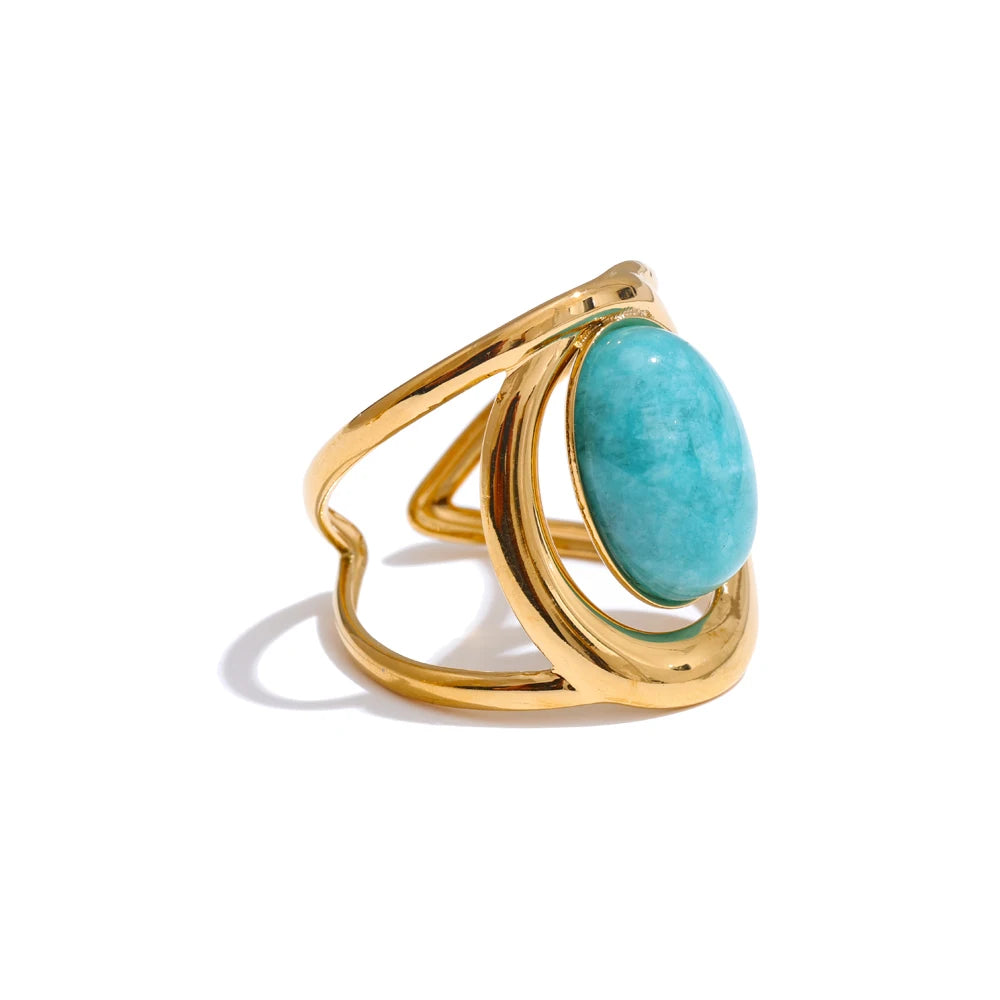 Bague Pierre Brillante – Anneau Ouvert