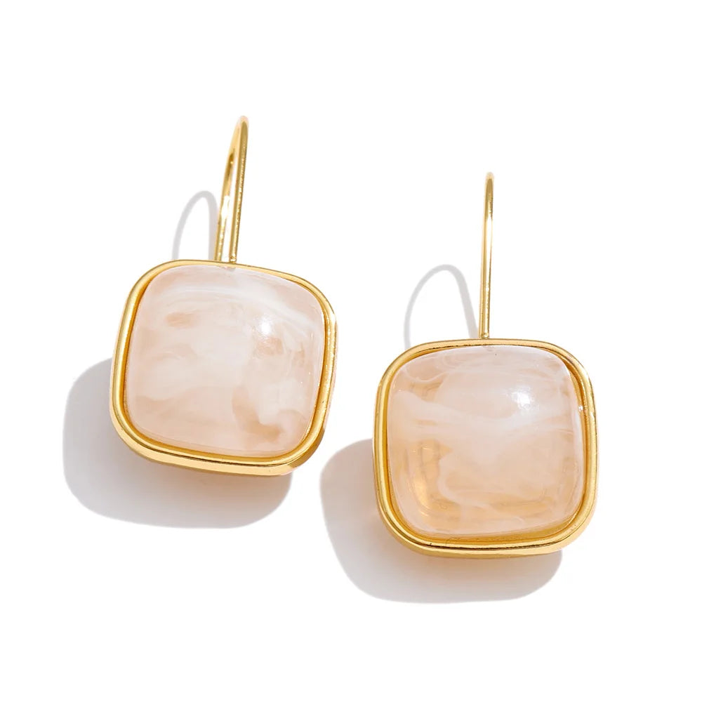 Amber Square Drop Earrings