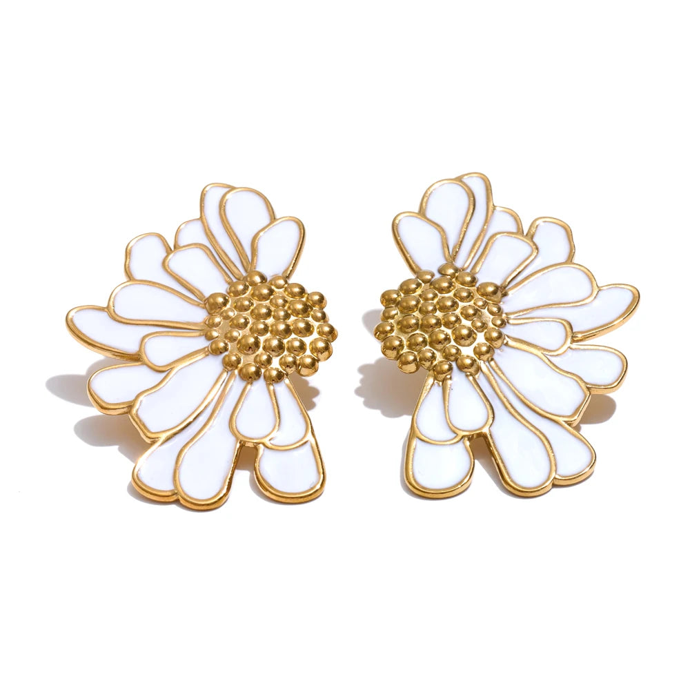 Big Enamel Flower Studs