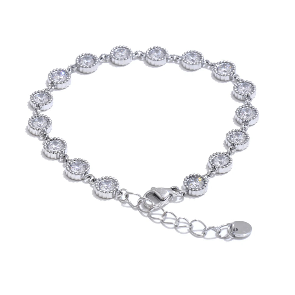 Bracelet Chaîne Zircone & Puces