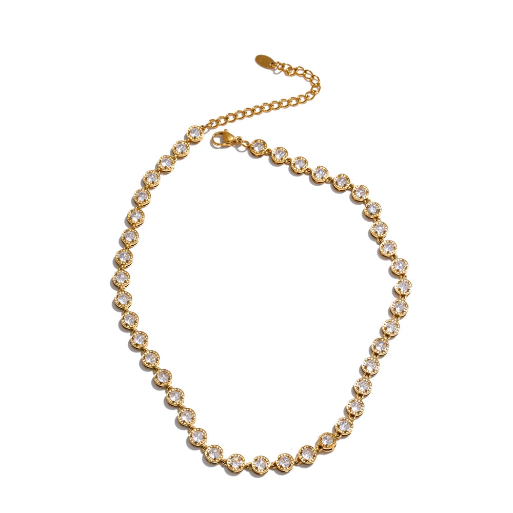 Collier & Bracelet Chaîne Tennis Zircone