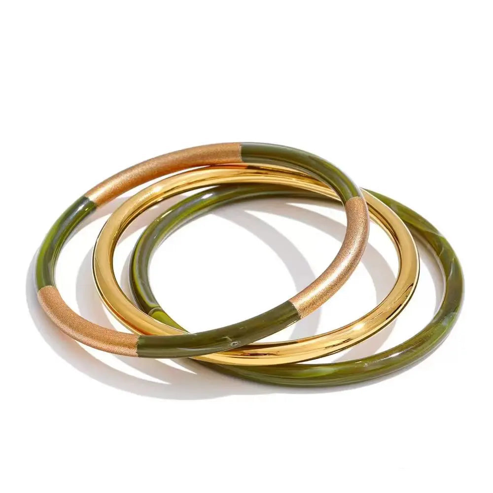 Set de 3 Bangles – Résine Superposée