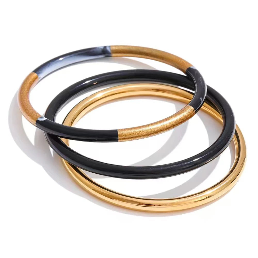 Set de 3 Bangles – Résine Superposée