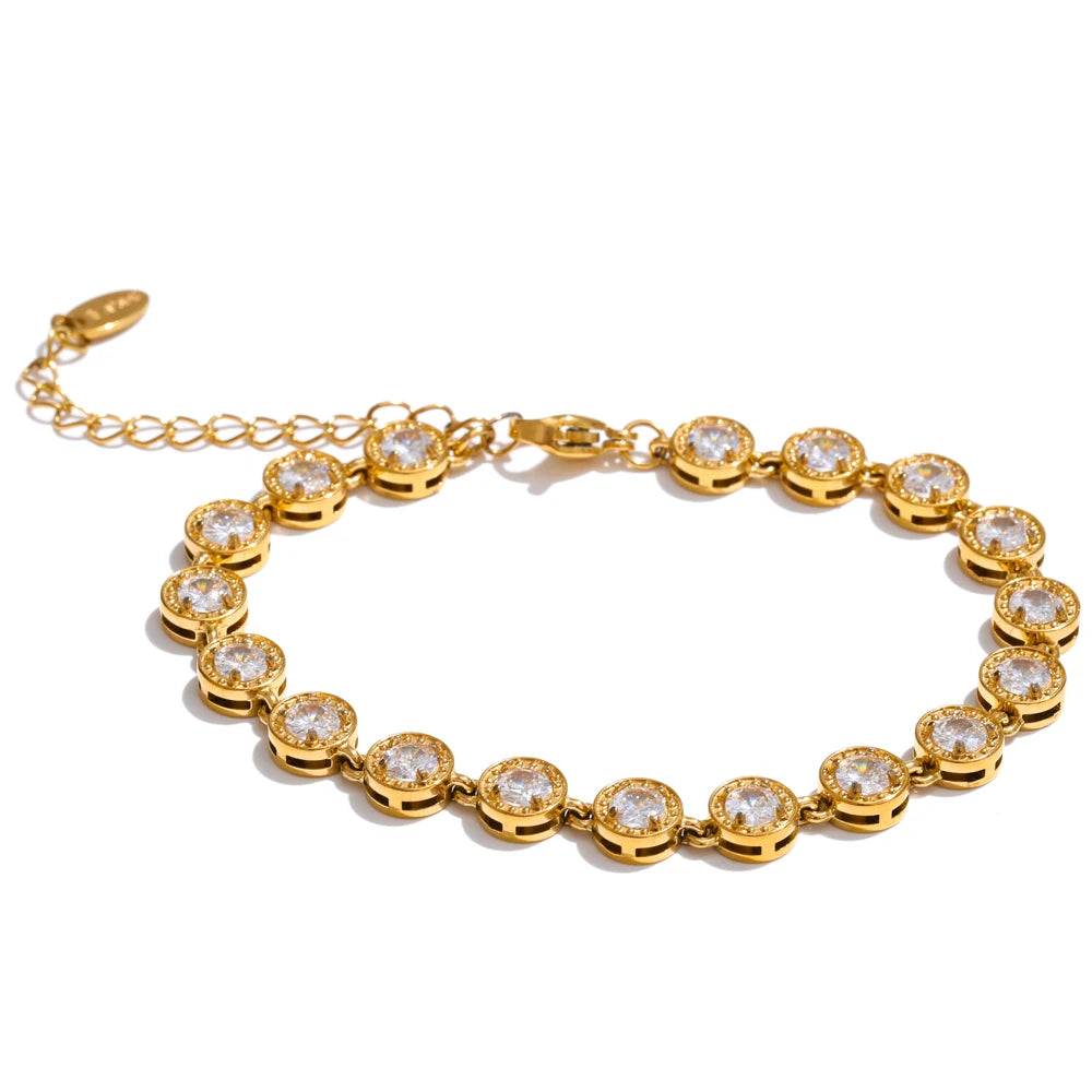 Collier & Bracelet Chaîne Tennis Zircone
