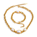 Vintage Pearl Chain Necklace & Bracelet