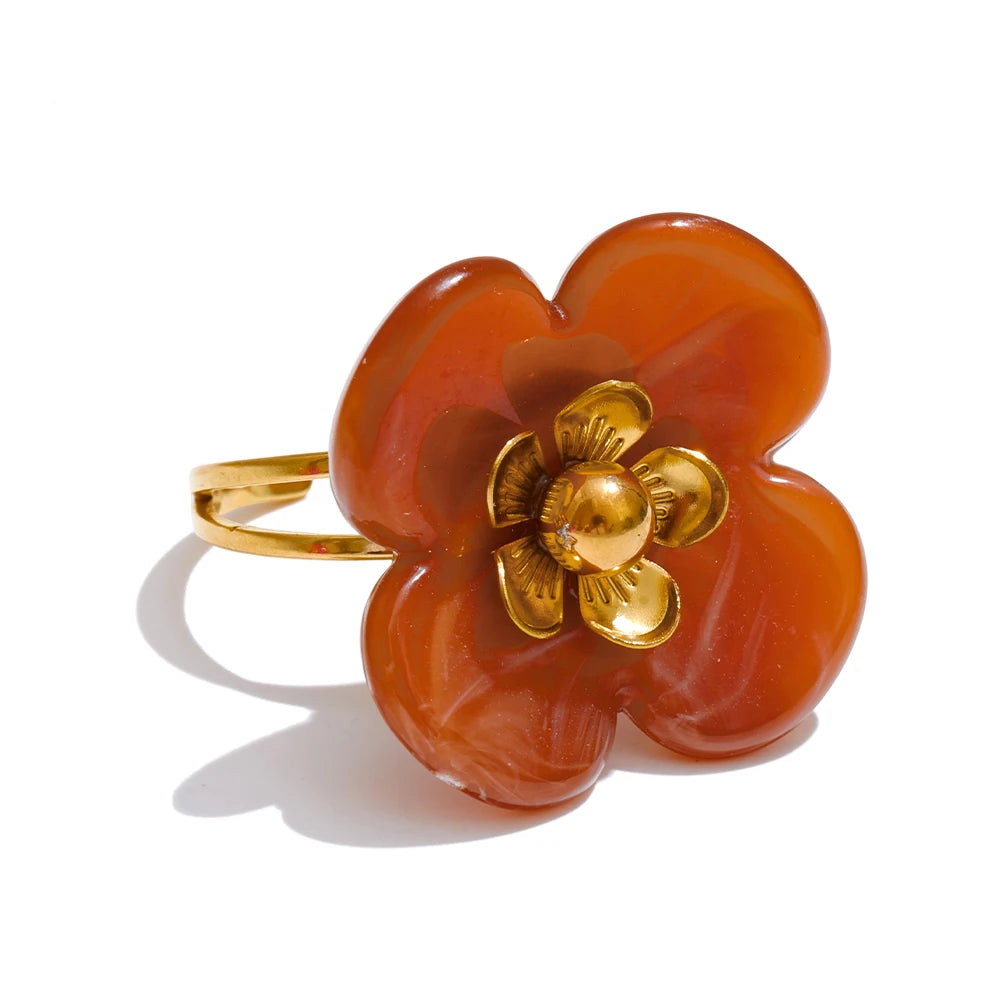 Bague Fleur Y2K – Résine Candy