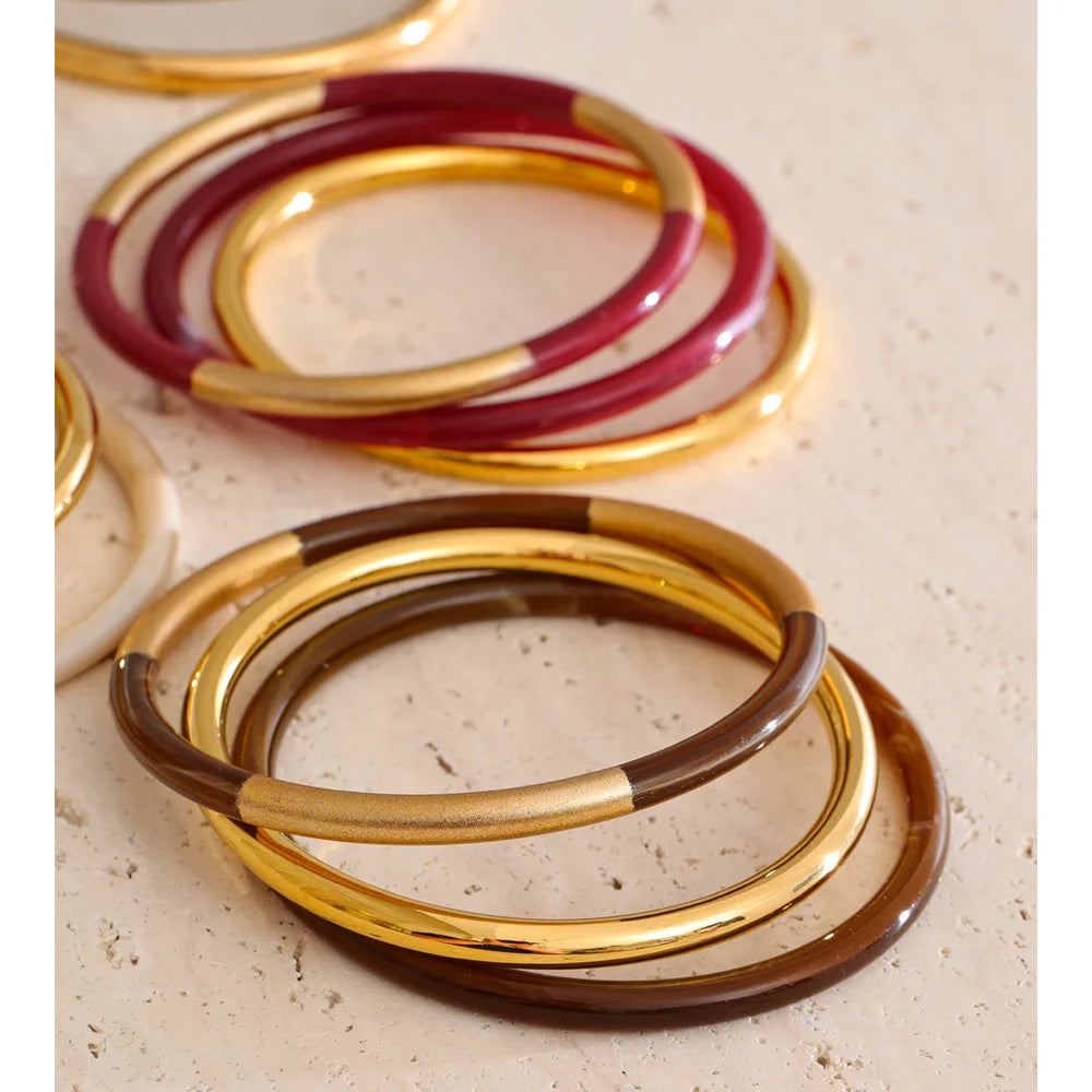 Set de 3 Bangles – Résine Superposée