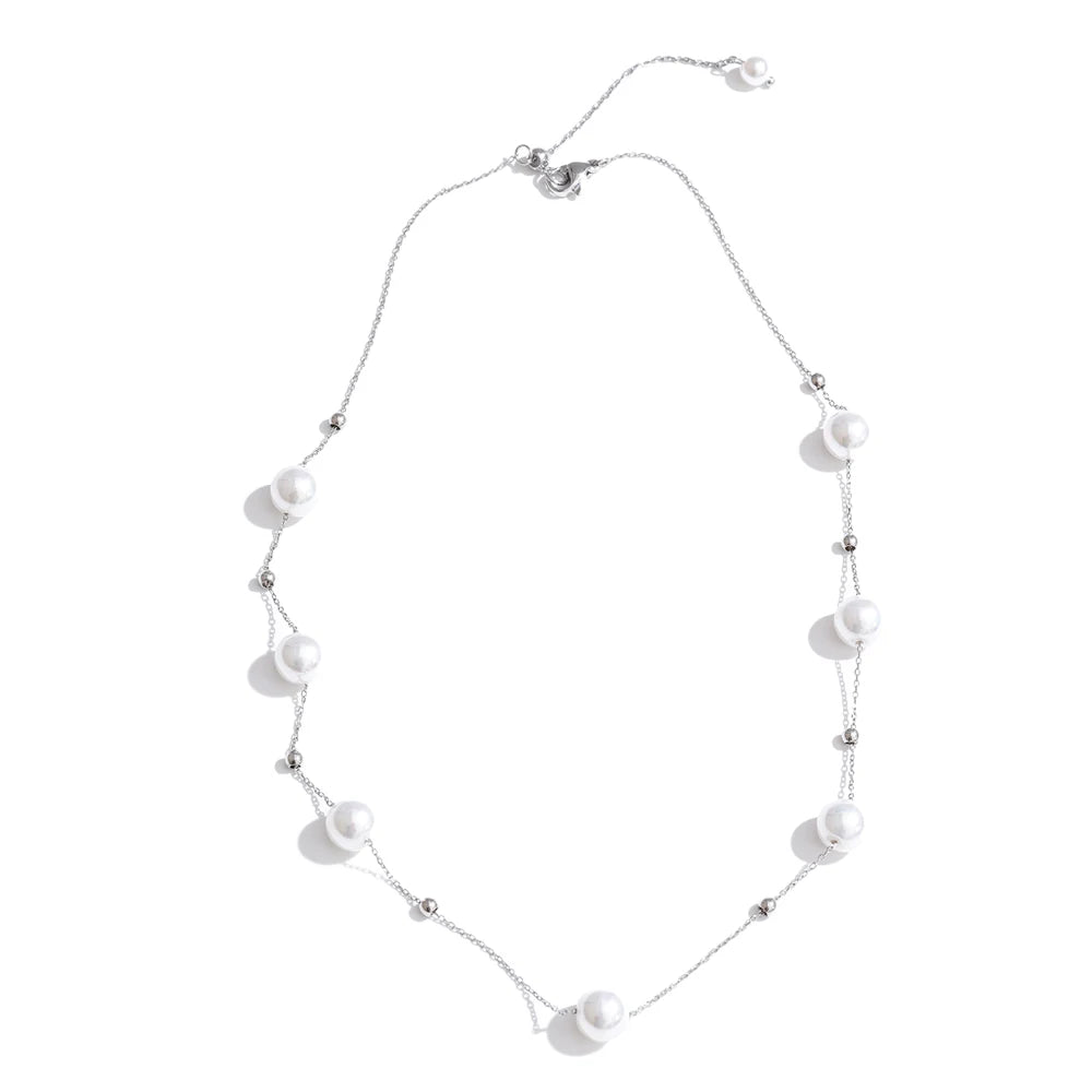 Schwebende Perlen-Kette & Armband