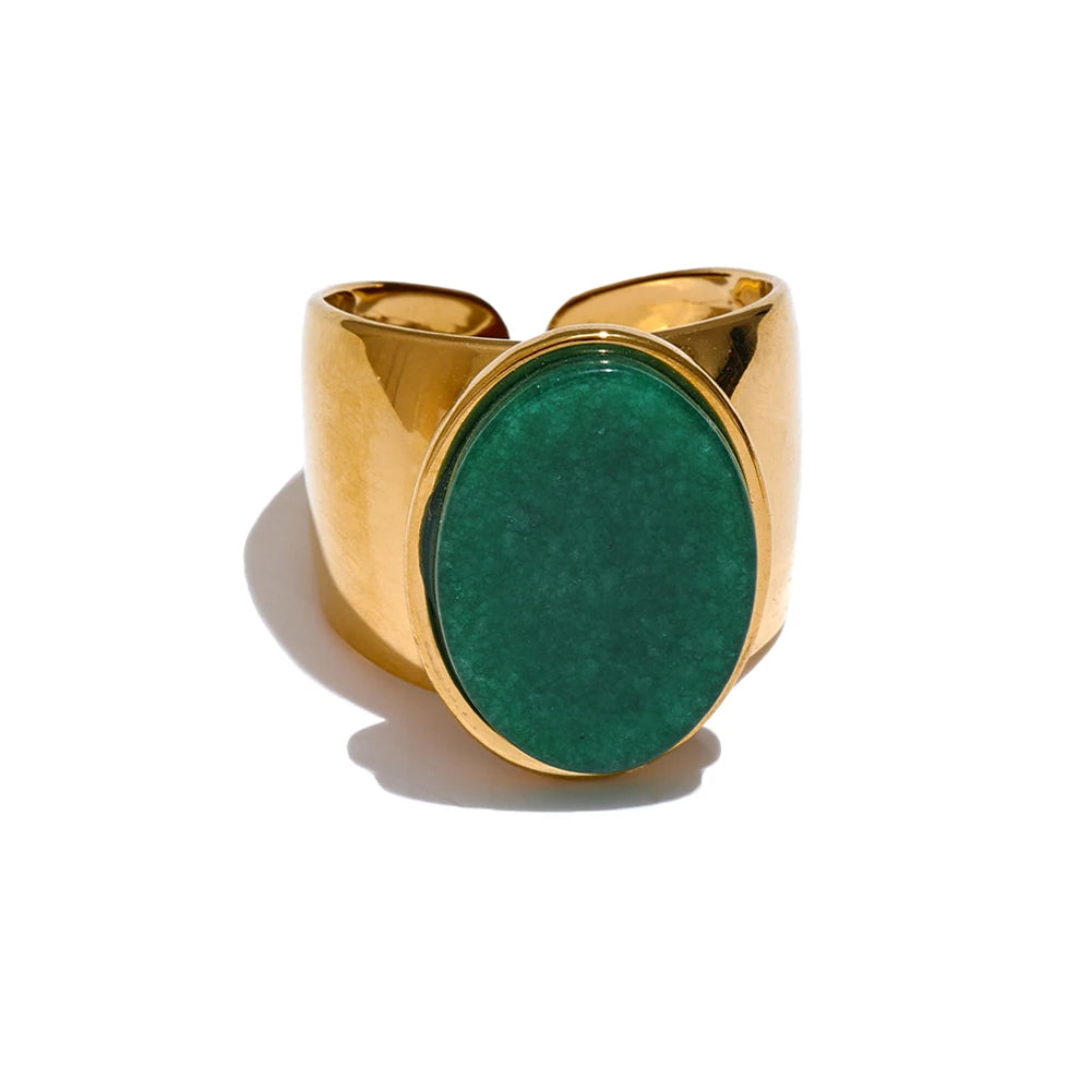 Wide Band Stone Ring