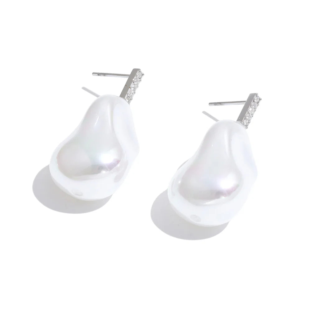 Baroque Pearl & Crystal Drop Earrings