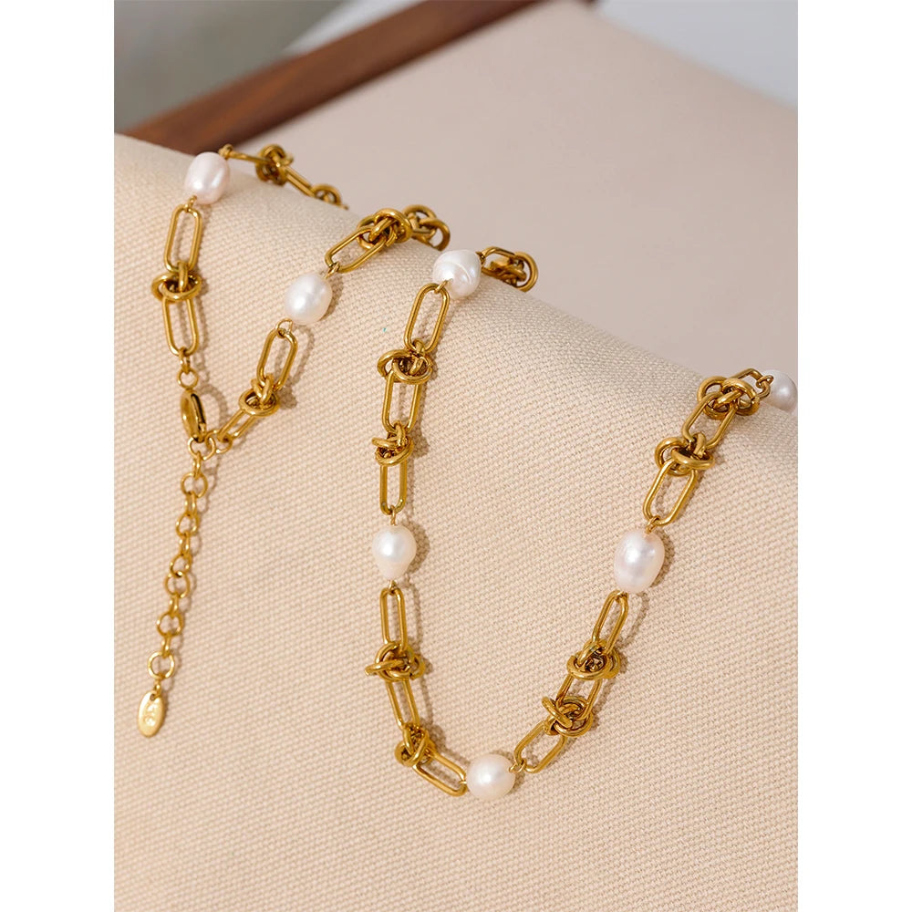 Collier & Bracelet Chaîne Perles Naturelles