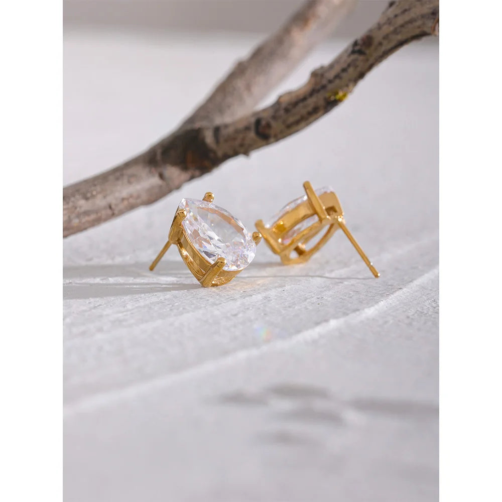 Collier Pendentif Goutte Cristal & Puces
