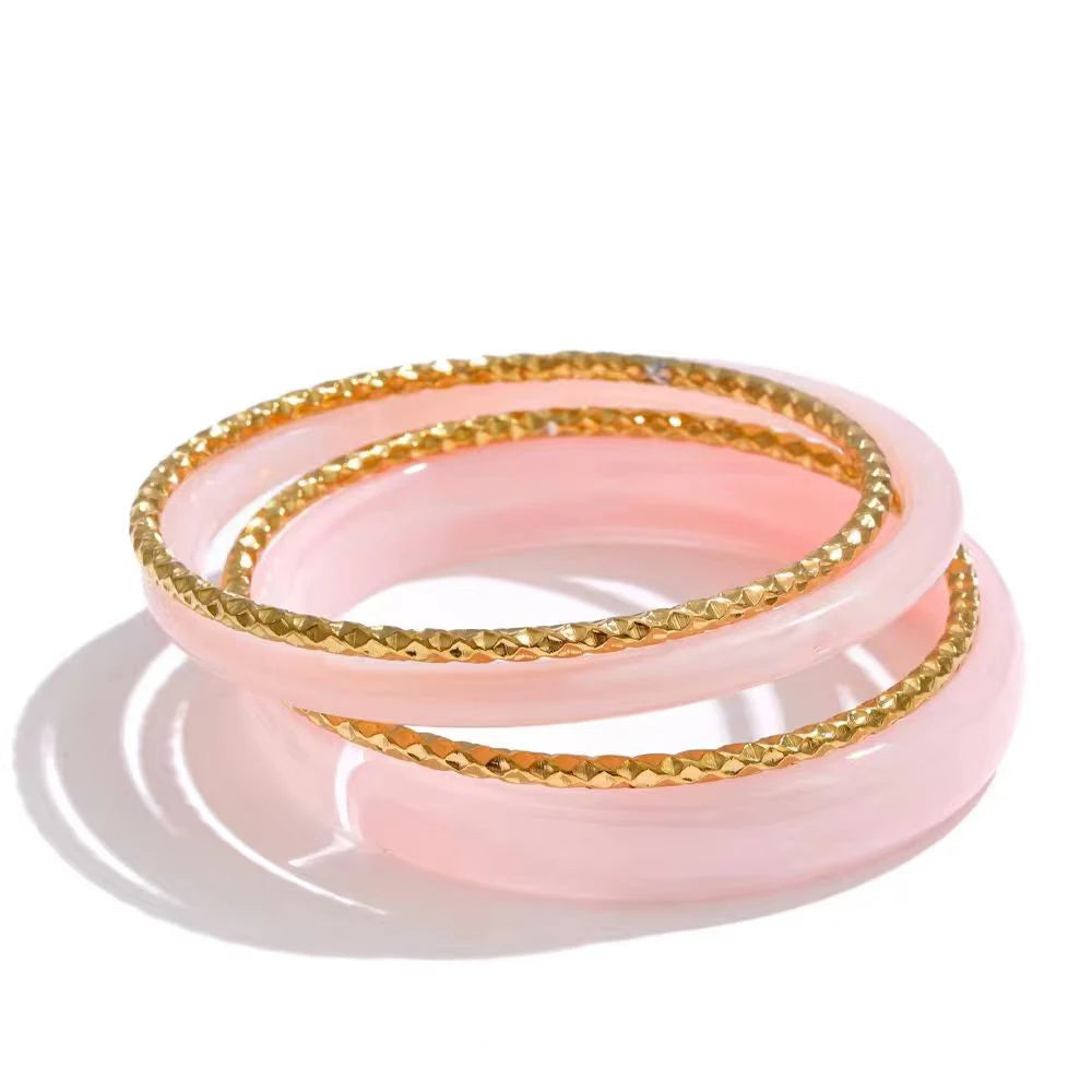 Trio Bangle Set – Resin Overlay