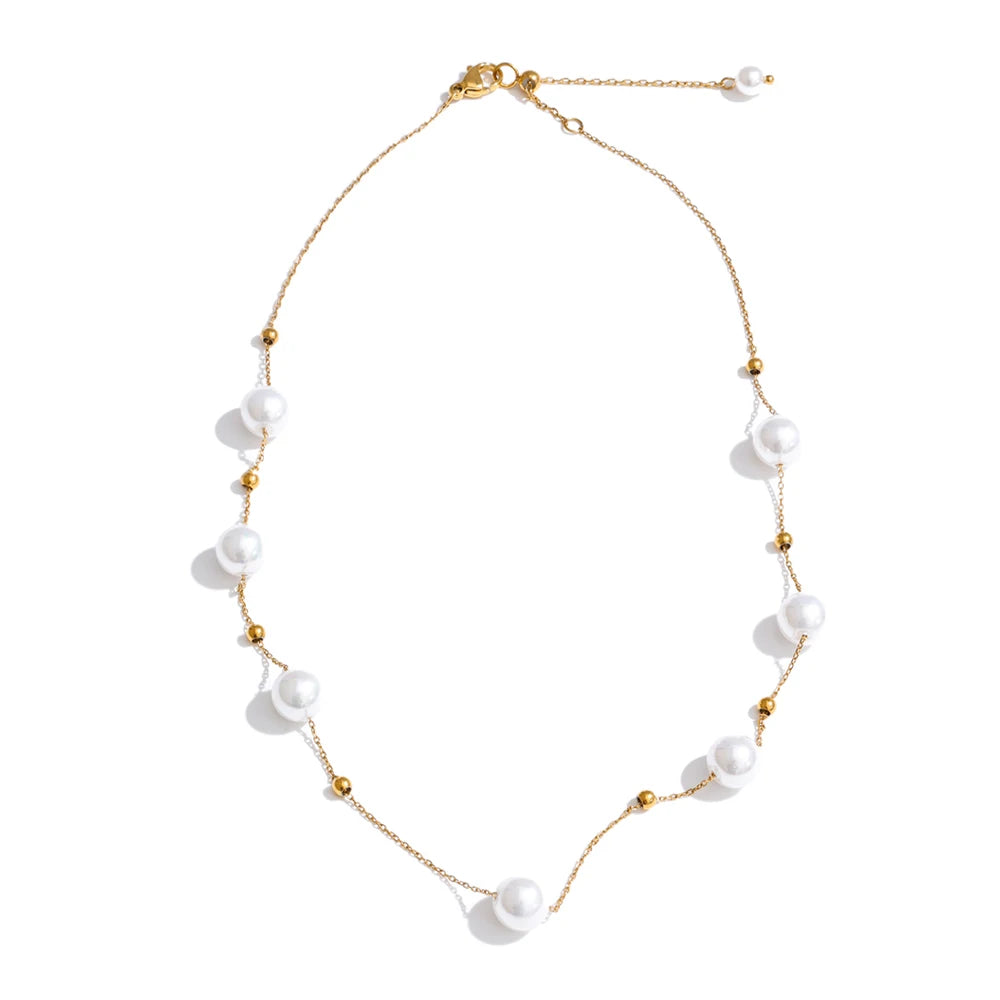 Schwebende Perlen-Kette & Armband