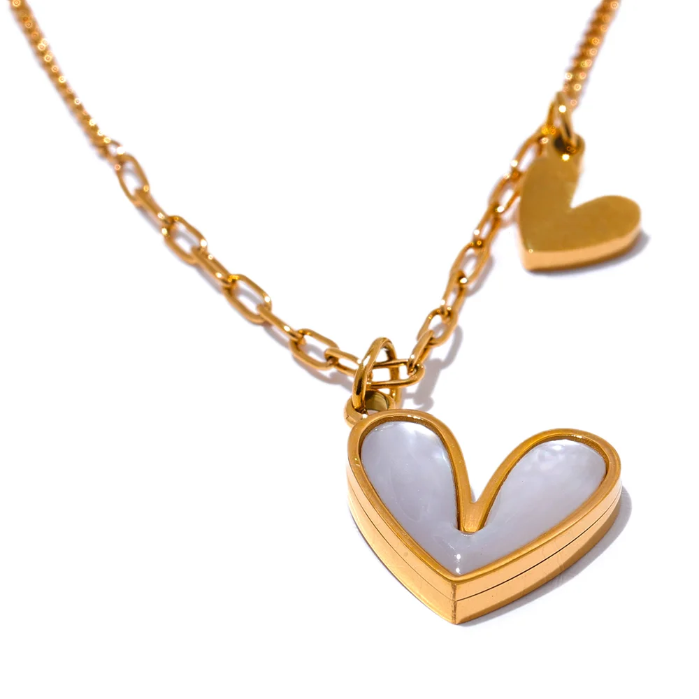 Collier Cœur Émail Rouge