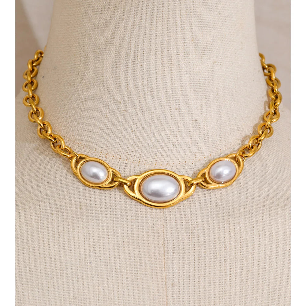 Collier & Bracelet Chaîne Perles Vintage