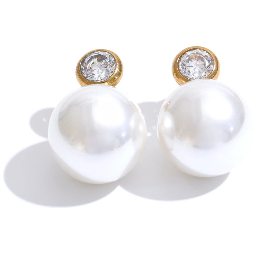 Pearl Zircon Studs