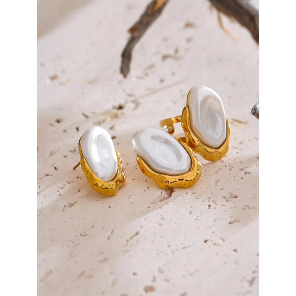 Barockperlen Offener Ring & Ohrstecker