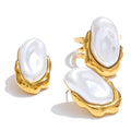 Bague Ouverte & Puces Perle Baroque