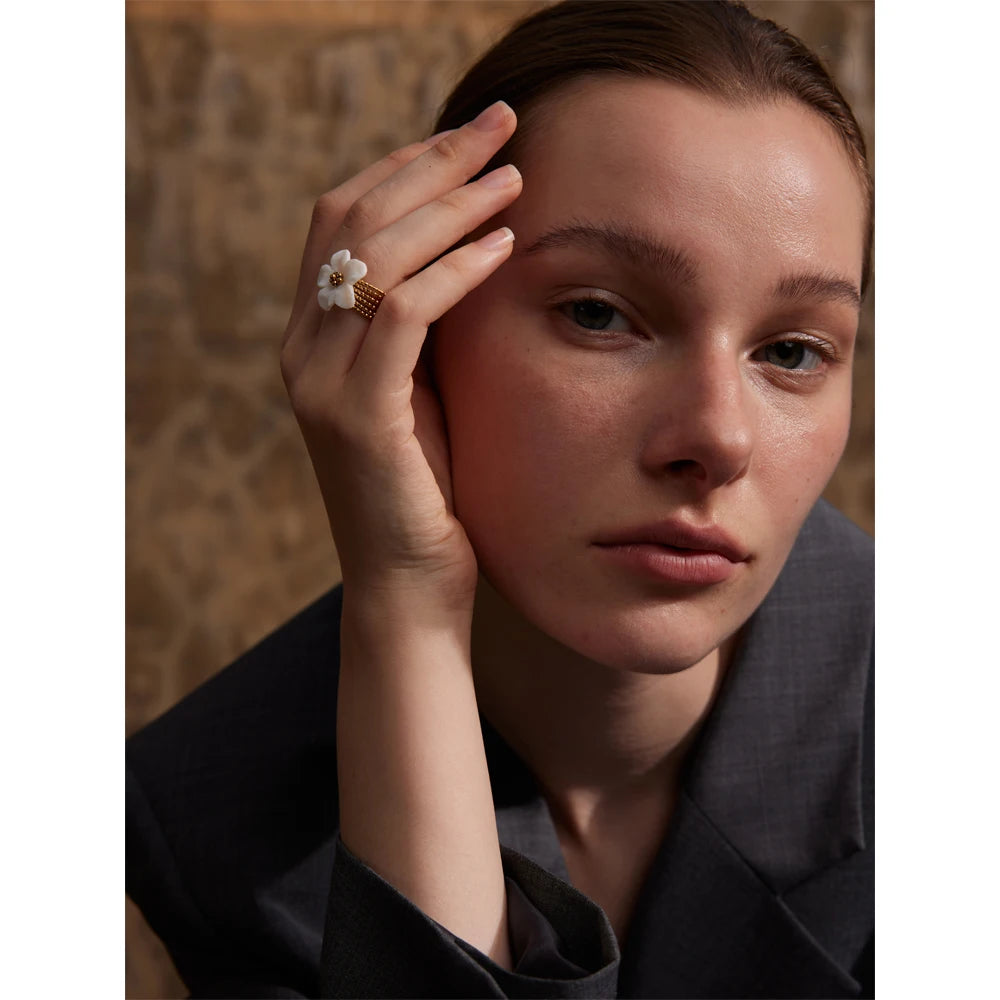 Shell Petal Ring – Open Adjustable