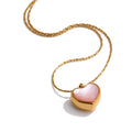 Pink Shell Heart Necklace