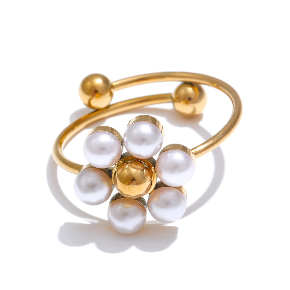 Perlen-Cluster Ring & Anhängerkette