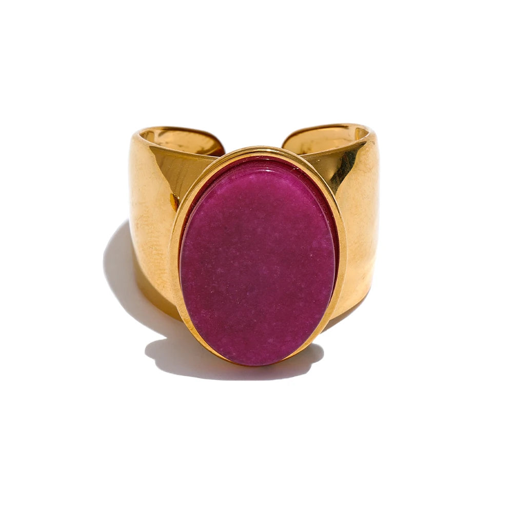 Wide Band Stone Ring