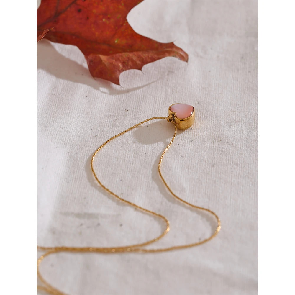 Pink Shell Heart Necklace