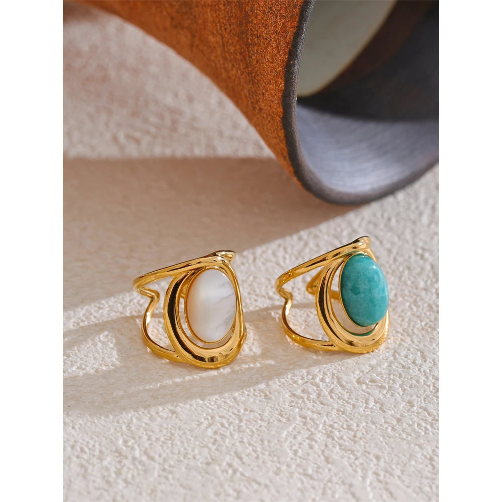 Bague Pierre Brillante – Anneau Ouvert