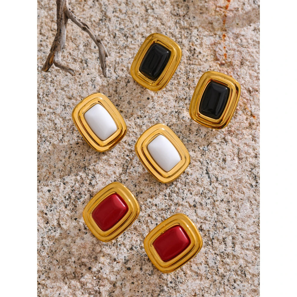 Stone Rectangle Studs