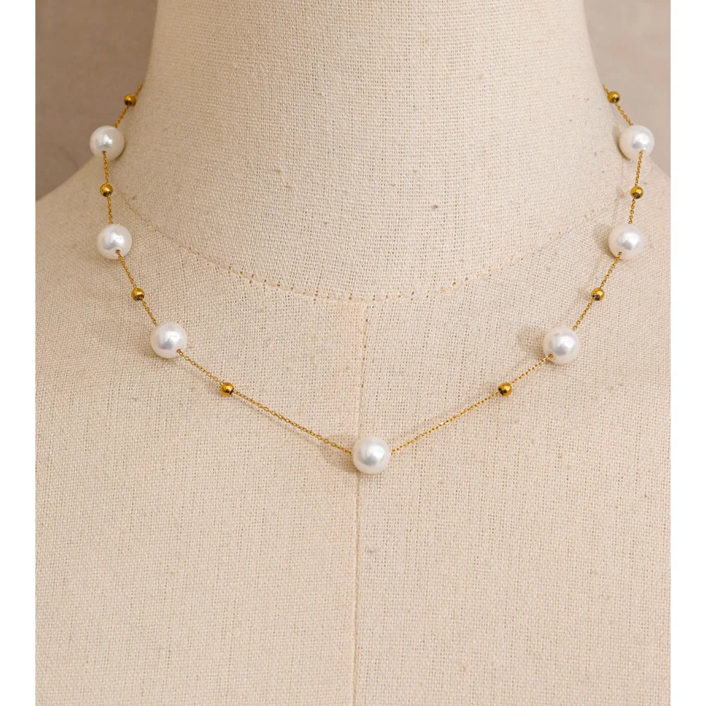 Collier & Bracelet Chaîne Perles Flottantes